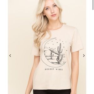 Polagram Taupe Desert Vibes Graphic Short Sleeve